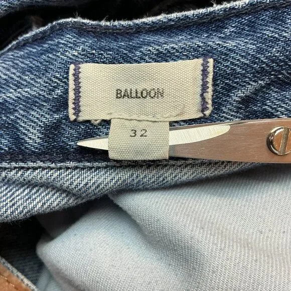 Madewell Balloon Jeans Womens 32 High Rise Relaxed Fit Cotton Denim Blue - Picture 10 of 11